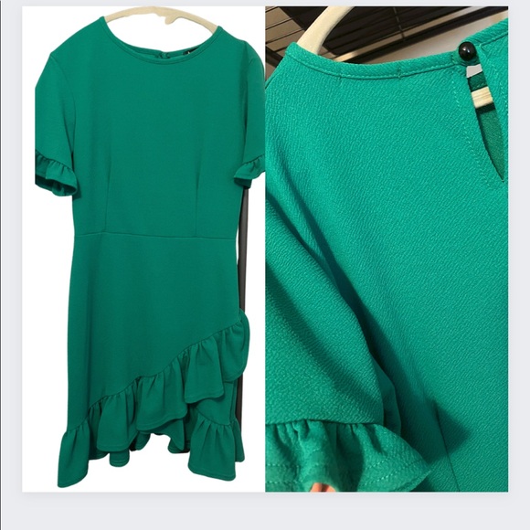 Green Ruffle Hem Dress - Picture 2 of 2